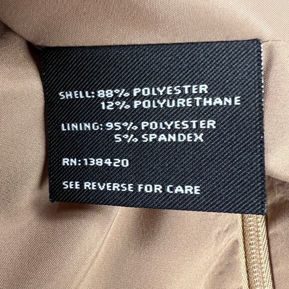 Carlisle Camel Brown Cat Scratch Stitching Pencil Skirt Knee Length Lined Size 4 - Picture 9 of 13